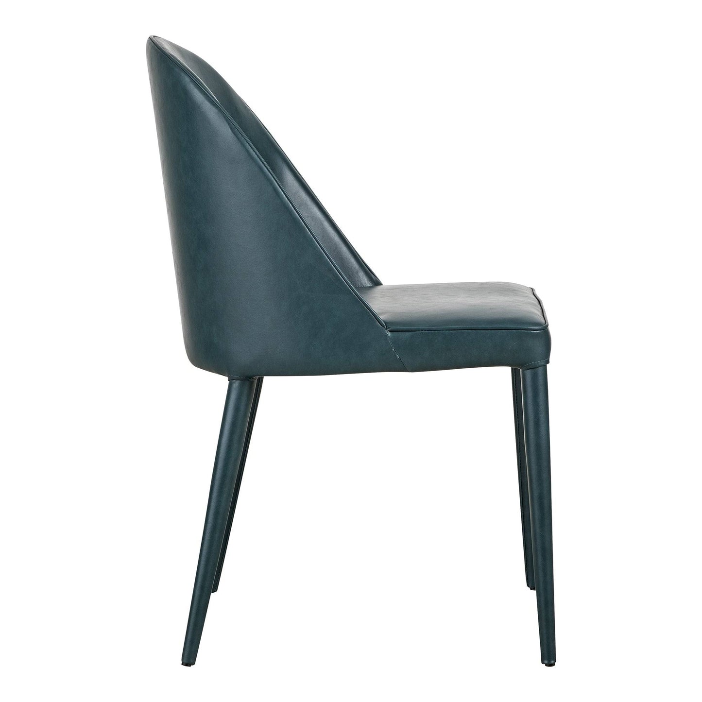 Set of Two Burton Dining Chair Dark Teal Vegan Leather