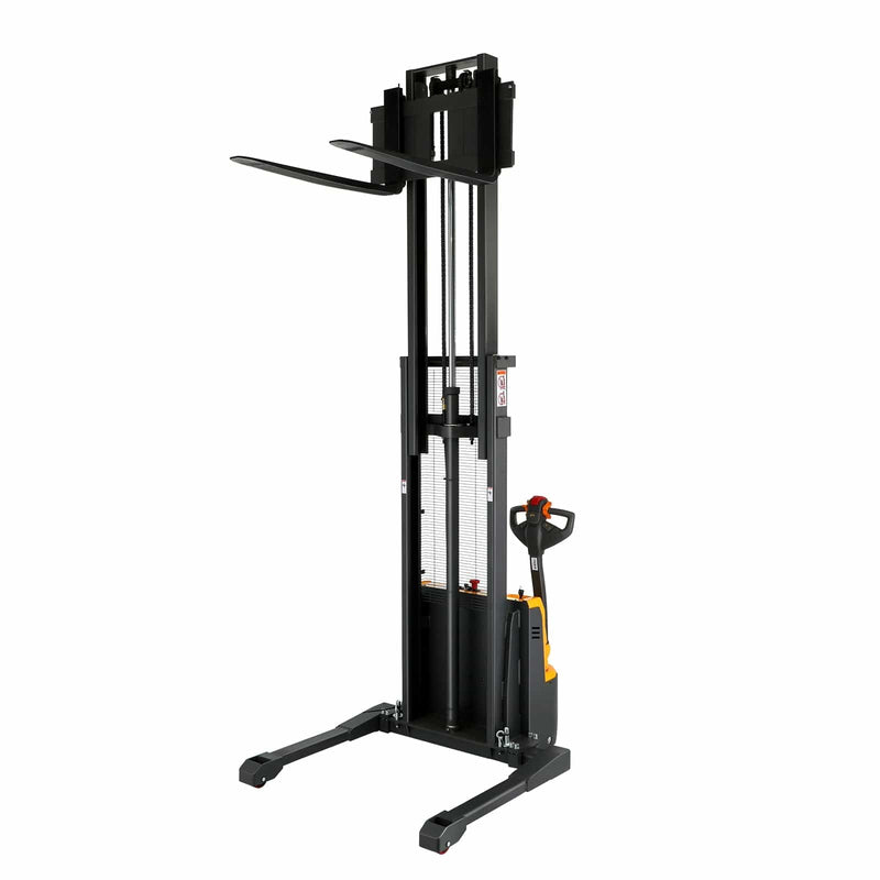 Apollolift Powered Forklift Full Electric Walkie Stacker 3300lbs Cap. Straddle Legs. 98" lifting A-3022 - Backyard Provider