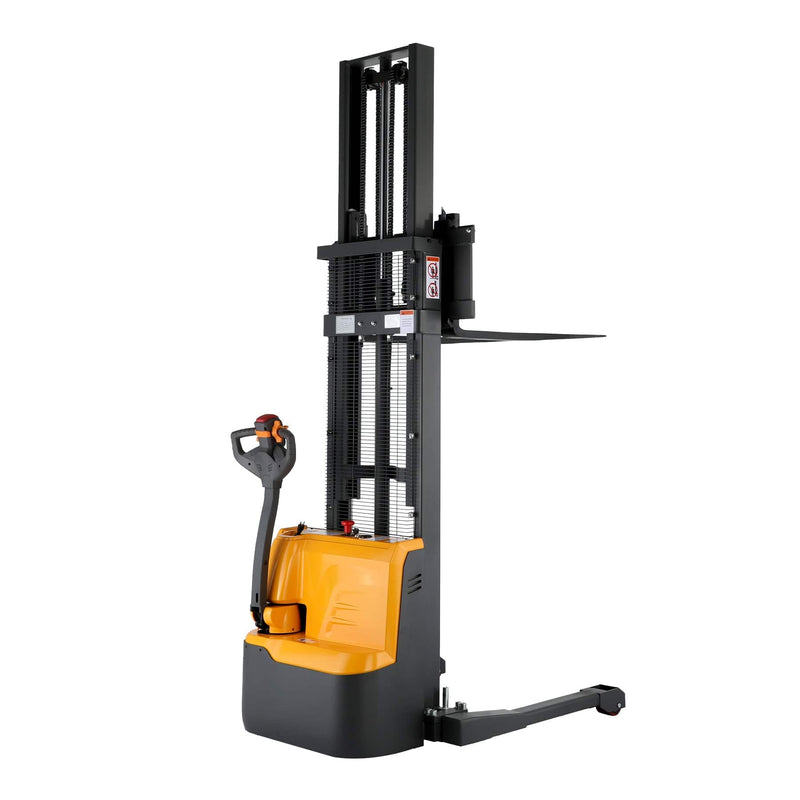 Apollolift Powered Forklift Full Electric Walkie Stacker 3300lbs Cap. Straddle Legs. 118" lifting A-3023 - Backyard Provider