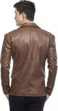 Dark Brown Leather Blazer For Men