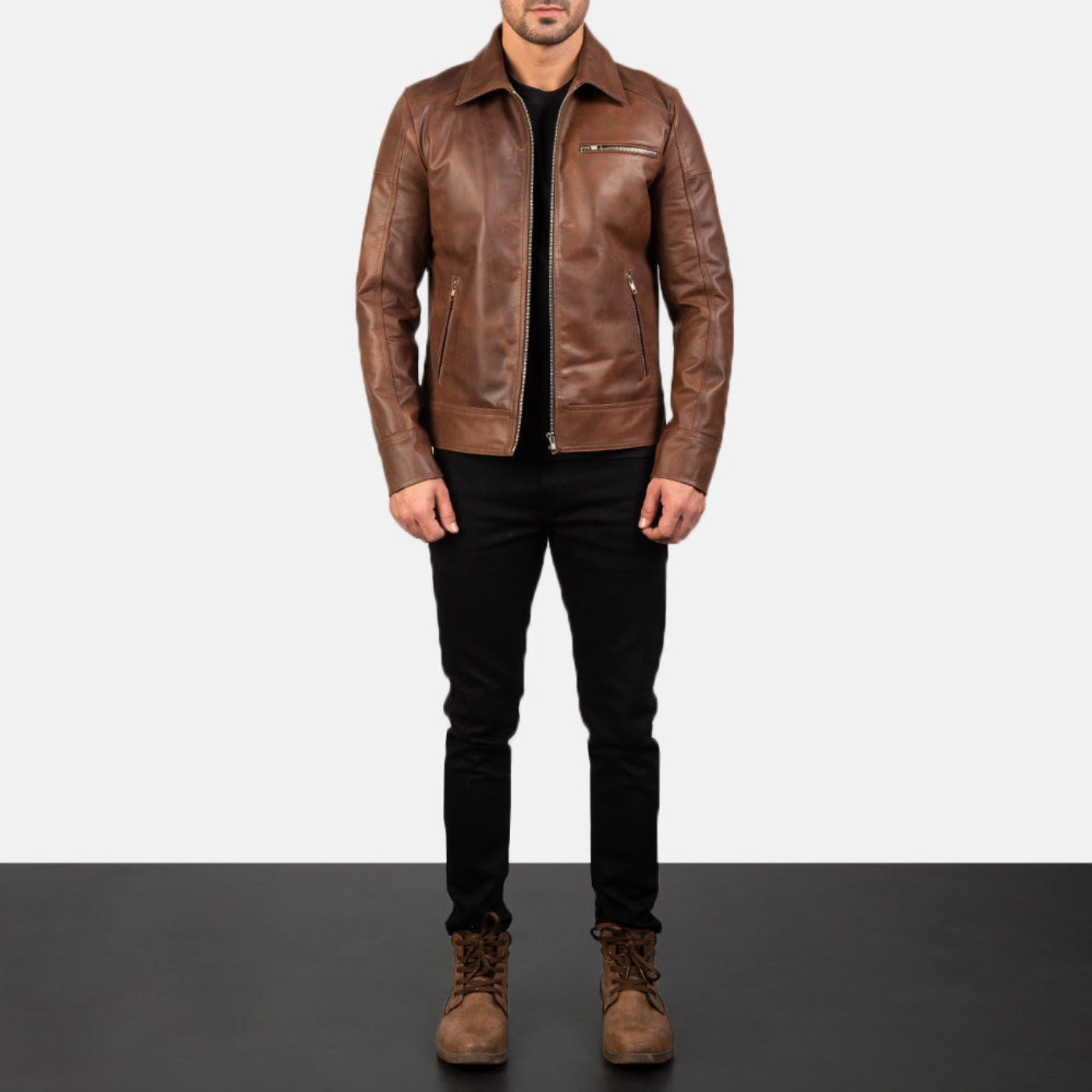 Choco Brown Leather Jacket