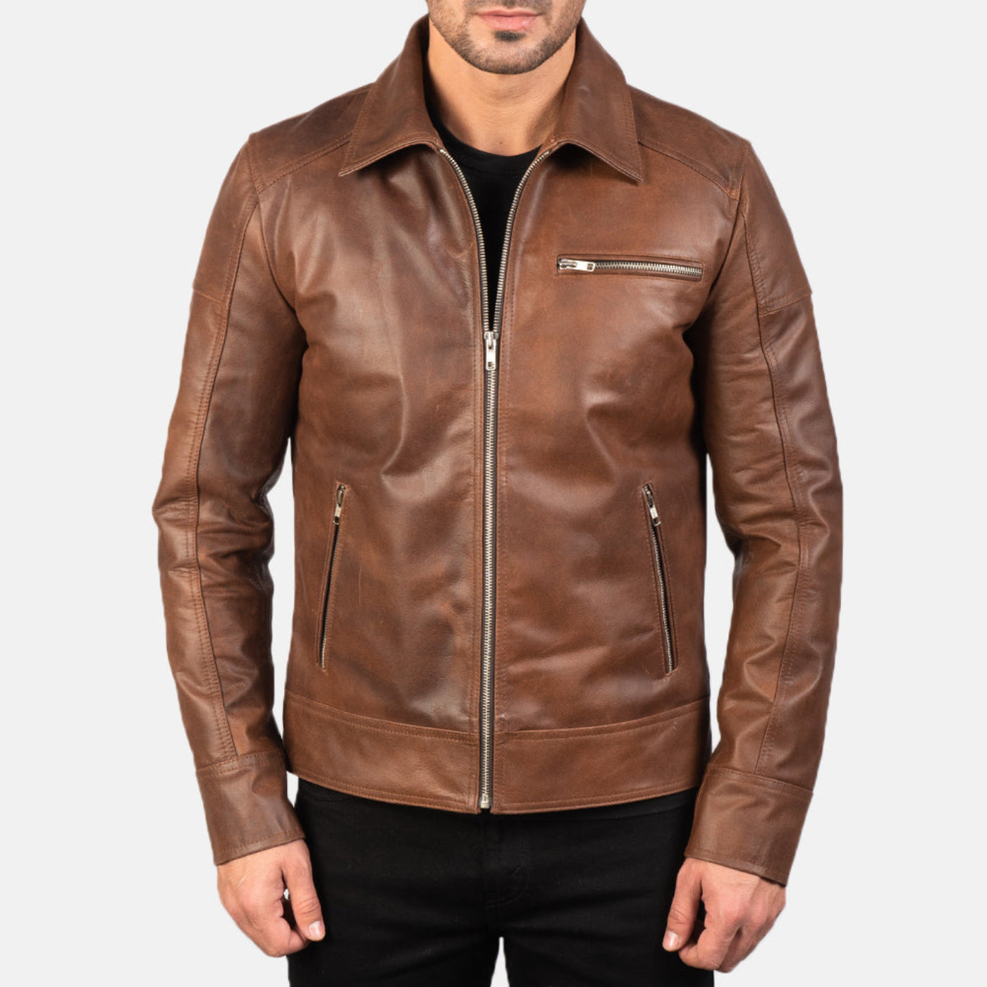 Choco Brown Leather Jacket