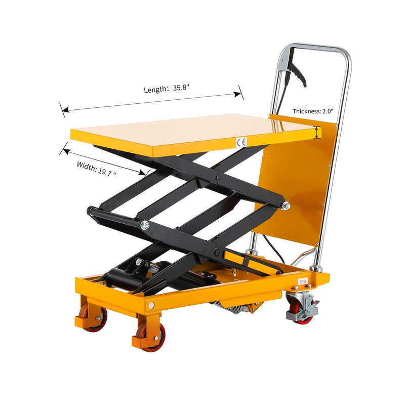 Apollolift Double Scissors Lift Table 770 lbs. 51.2" lifting height - A-2007 - Backyard Provider