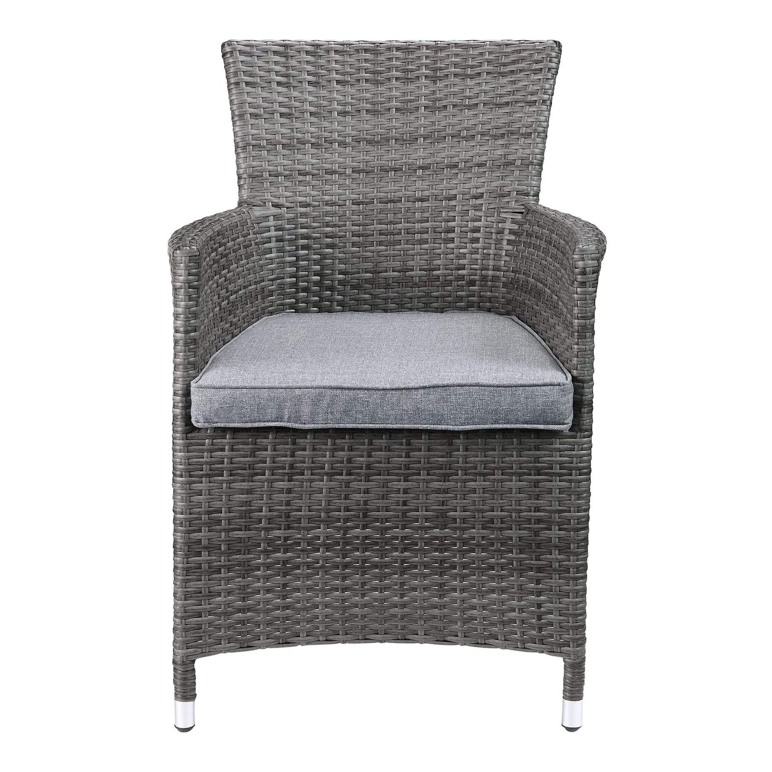 24" X 24" X 35" 3Pc Gray Fabric And Wicker Patio Bistro Set - 318794